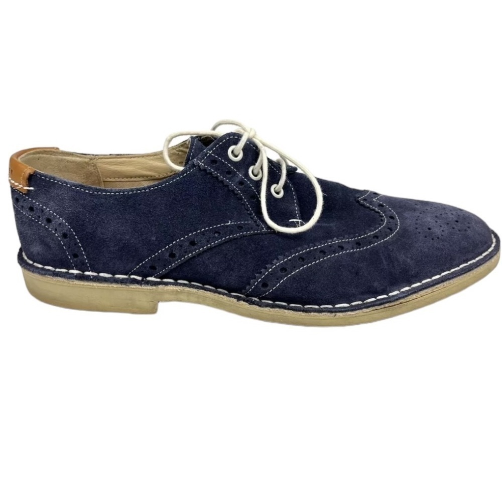 TED BAKER LONDON Men's US 8 Suede Leather Wingtip Oxford Derby Shoes Jamfro Blue